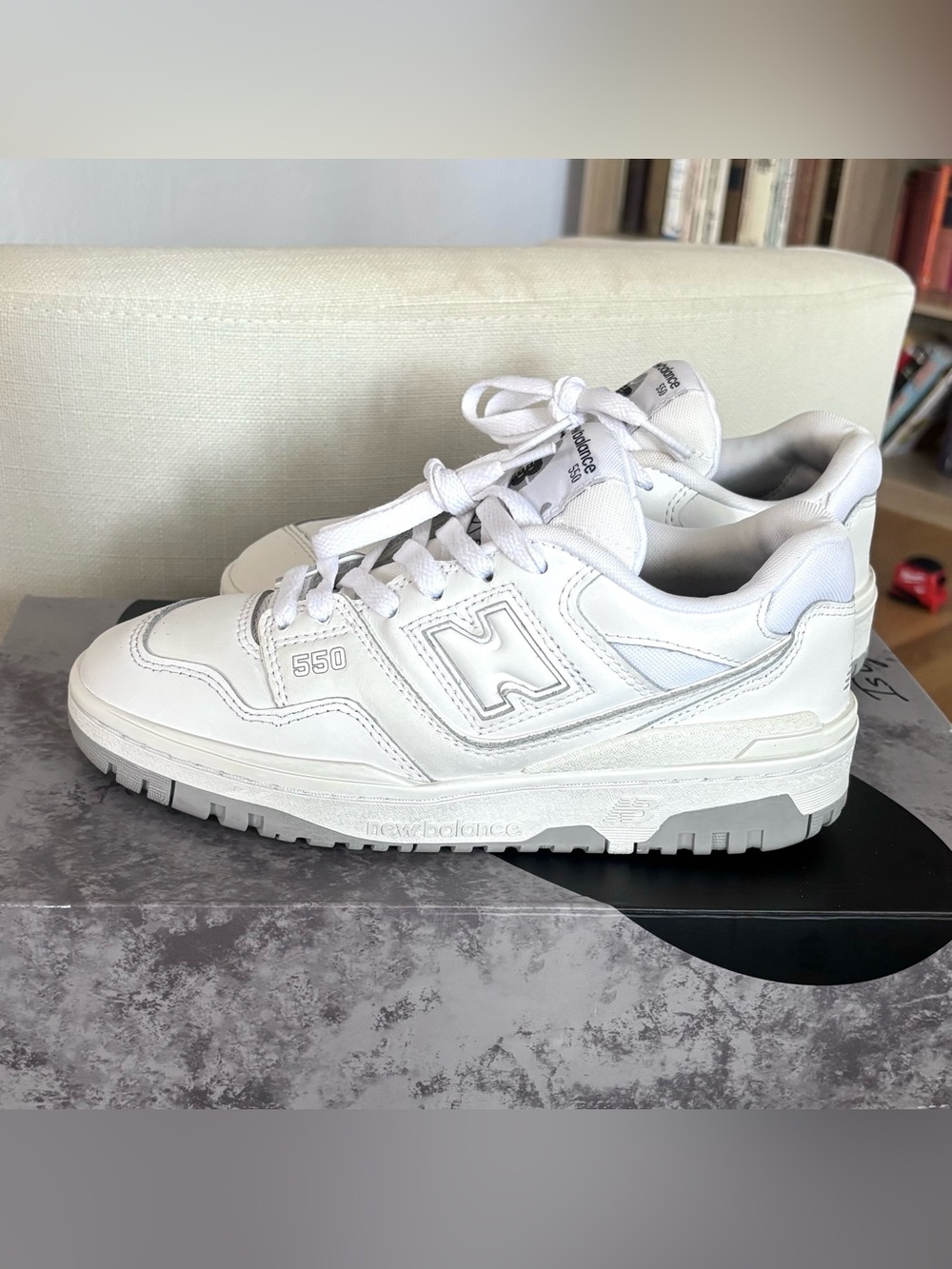 New Balance 550 White Grey Womens 6 / Mens 4.5 Sneakers GSB550PB Retro